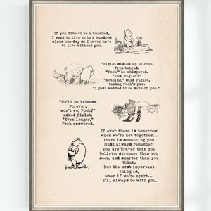 4 Quote Wedding Gift Congratulation Quote Winnie the Pooh Vintage Classic Poster Nursery Print Instant Digital Download