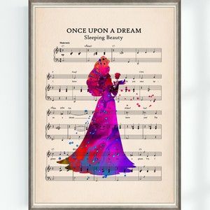La Bella Durmiente Princesa Aurora Érase una vez un sueño Musical Original Cartel Partitura High School Art Print Descarga digital instantánea
