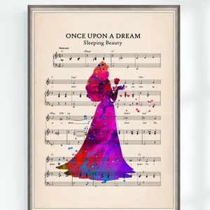La Bella Durmiente Princesa Aurora Érase una vez un sueño Musical Cartel original Partituras High School Musical Art Print Home Art Wall Decor 86