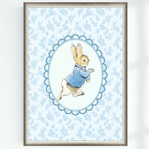 Peter Rabbit Vintage Decor Beatrix Potter Character Illustration Poster Home Decor Nursery Printable Instant Digital Download