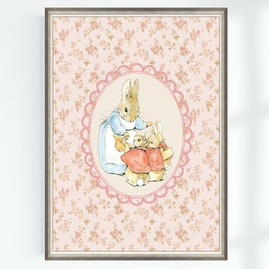 Mom Peter Rabbit Kids Decor Beatrix Potter Character Poster Home Decor Vintage Nursery Printable Instant Digital Download