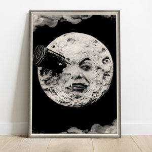 Uma Viagem à Lua é um filme de aventura francês de 1902, dirigido por Georges Méliès Pôster Impressão de casa Decoração de parede Download digital instantâneo