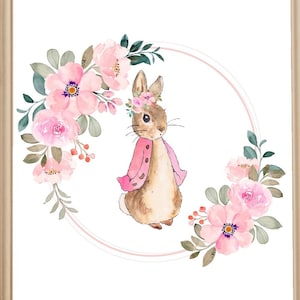 Flopsy Bunny Peter Rabbit Nursery Print Beatrix Potter Poster Instant Digital Download