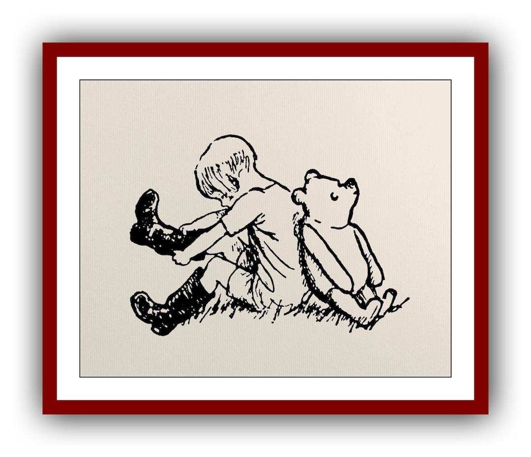 Winnie the Pooh Christopher Robin Print Vintage Poster Wall Decor Print ...