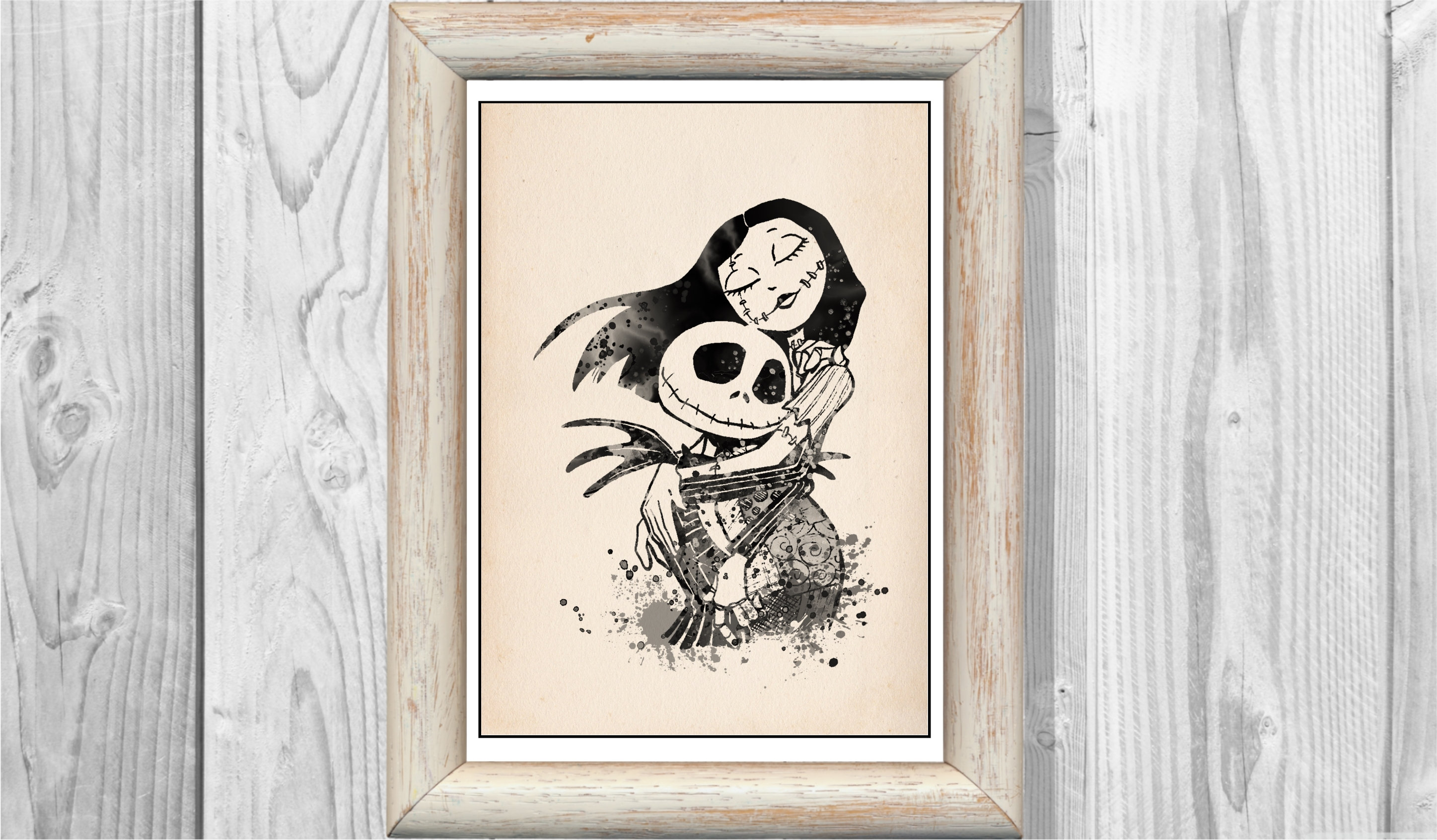 A3 A4 The Nightmare Before Christmas Poster Canvas Art Print Framed Option