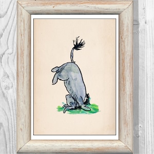 Eeyore Color Print Winnie the Pooh Vintage Classic Poster Kinderzimmer Druck Instant Digital Download