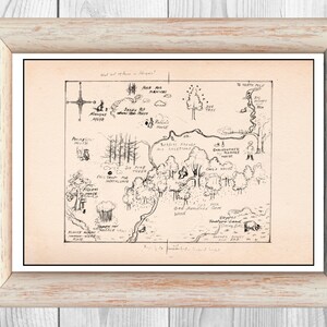 Winnie der Pooh hundert Acre Holz Karte Bleistift Skizze E.H. Shepard Hand Zeichnung Vintage klassische Poster Kindergarten Druck instant Digital Download