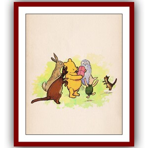Winnie the Pooh and Gift Winnie the Pooh Poster Color Vintage Classic Poster Nursery Printable Instant Digital Download