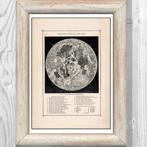 Karten des Mondes Astronomie Poster 1896 Geschichte WandKunst Poster Wissenschaft Mond Landschaft Kindergarten Druck druckbare Instant Digital Download