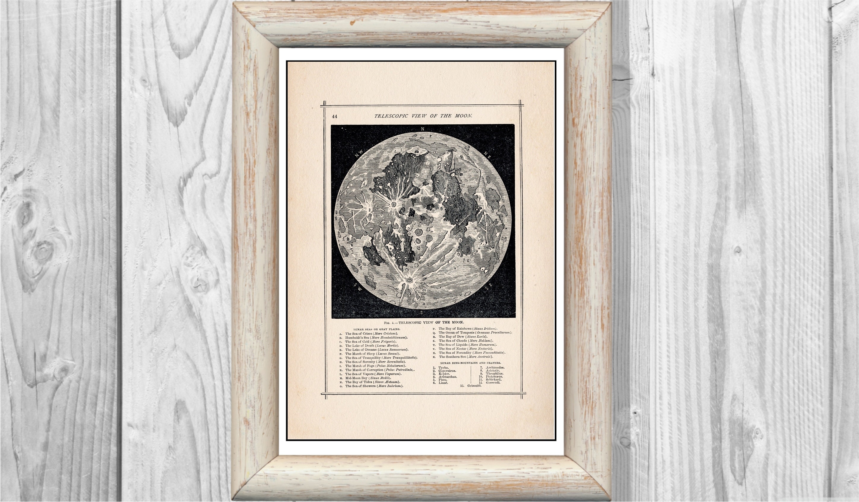 Maps of the Moon Astronomy Poster 1896 History Wall Art Poster | Etsy
