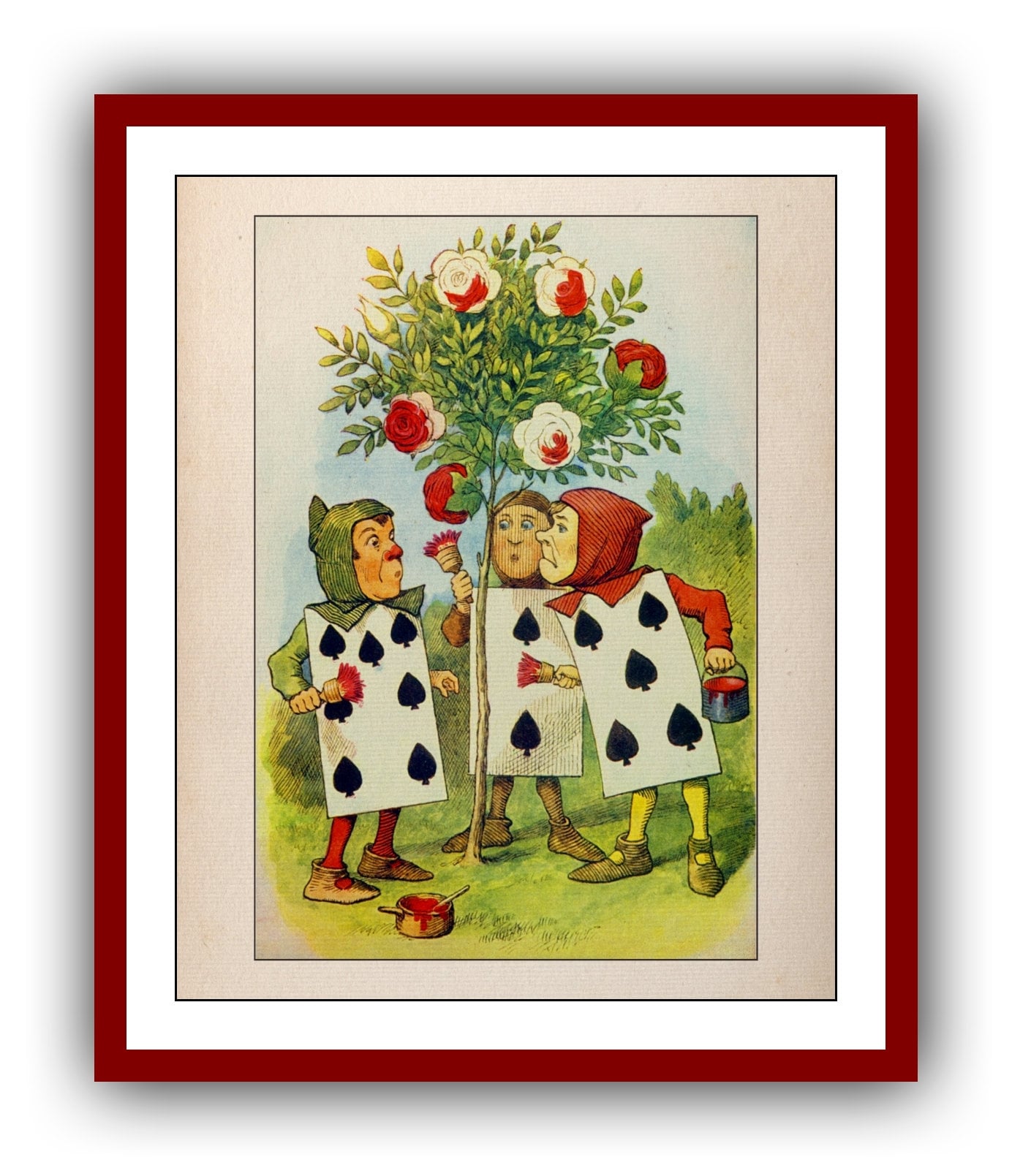 不思議の国のアリス カード バラを赤く塗る ポスター クラシック