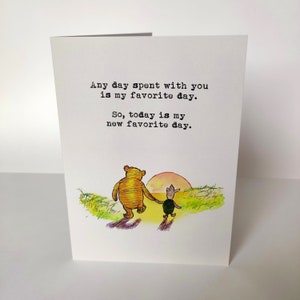 Winnie de Poeh-kaarten met citaten Elke dag met jou is mijn favoriete dag... Winnie de Poeh-kaarten blanco briefje 2 KOPEN + 1 GRATIS