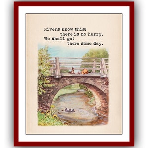 Rivers know this: there is no hurry....some day Eeyore Quote Winnie the Pooh Poster Classic Nursery Printable Instant Digital Download