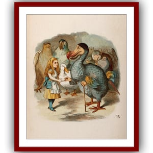 Alice in Wonderland Alice and the Dodo Poster Classic Vintage Print John Tenniel illustrations Nursery Instant Digital Download