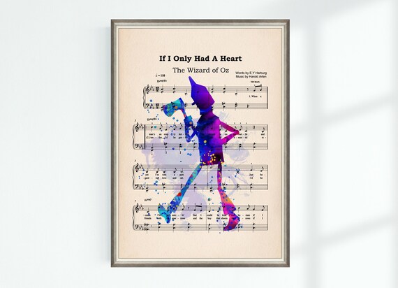 Wizard of Oz Musical Poster Tin Woodman Print Tin Man If I Only
