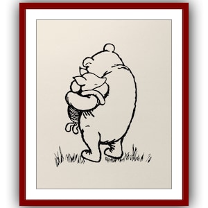 Winnie the Pooh and Piglet Poster  Winnie the Pooh Print Vintage Poster Wall Decor Print 12