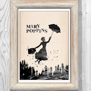 Mary Poppins Poster Art  Print Wall Decor Instant Digital Download
