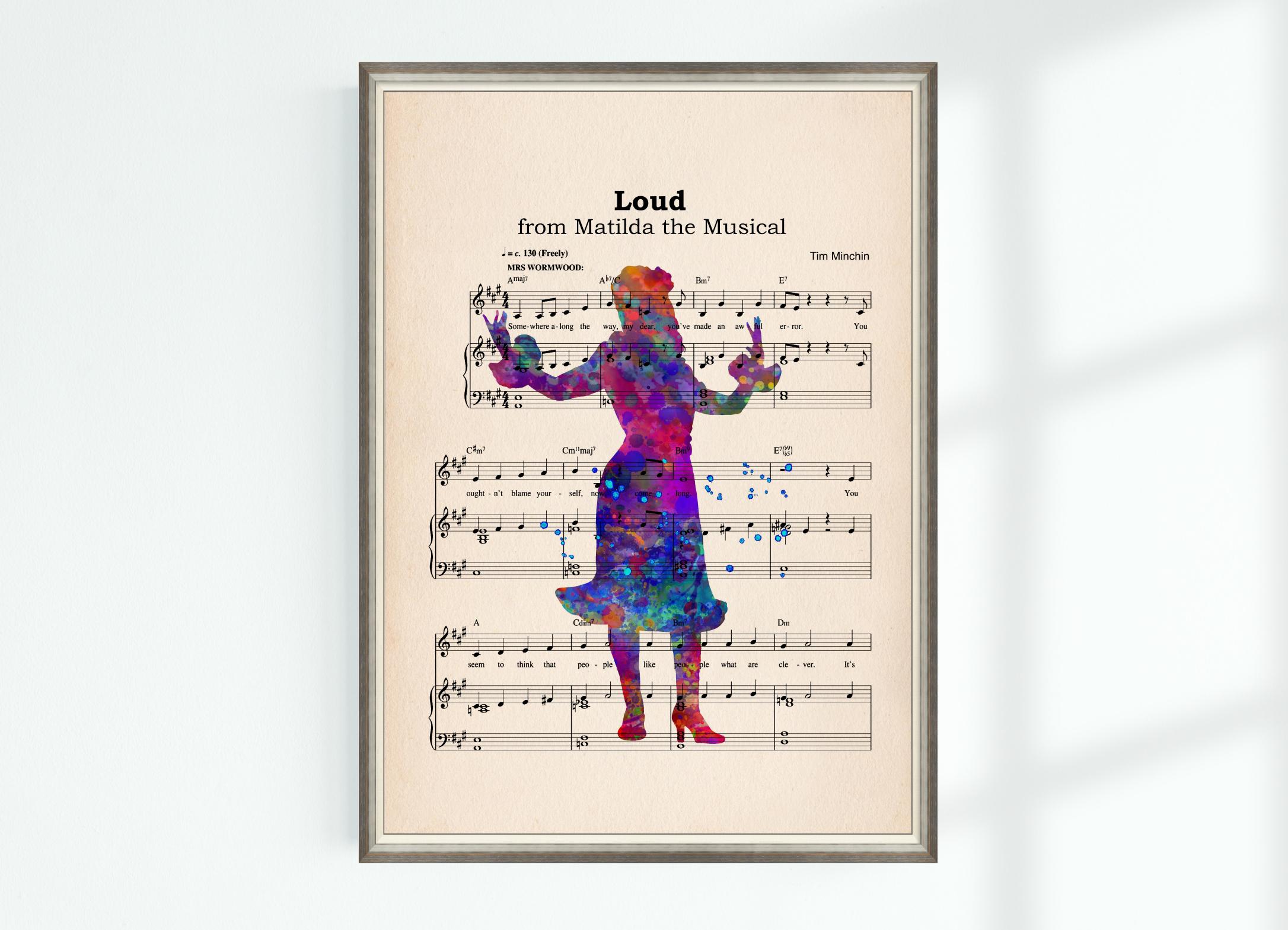 Mrs. Wormwood Print Matilda Musical Poster Loud Musical Sheet High