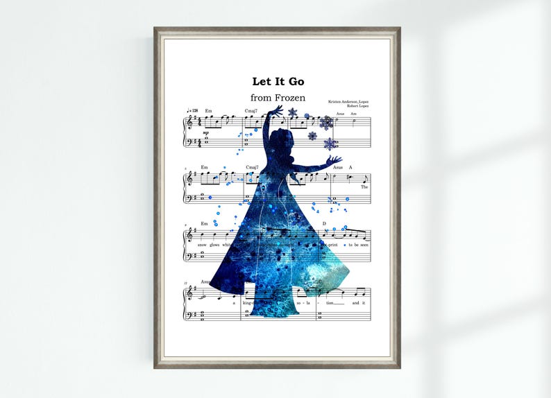 Elsa Notes Frozen Musical Poster Princess Elsa Let It Go Music Sheet High School ...