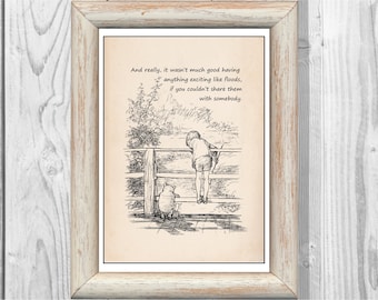 Y realmente, no era muy bueno tener nada... Winnie the Pooh Cita Clásica Cartel Vivero Impresión Instantánea Digital Descargar