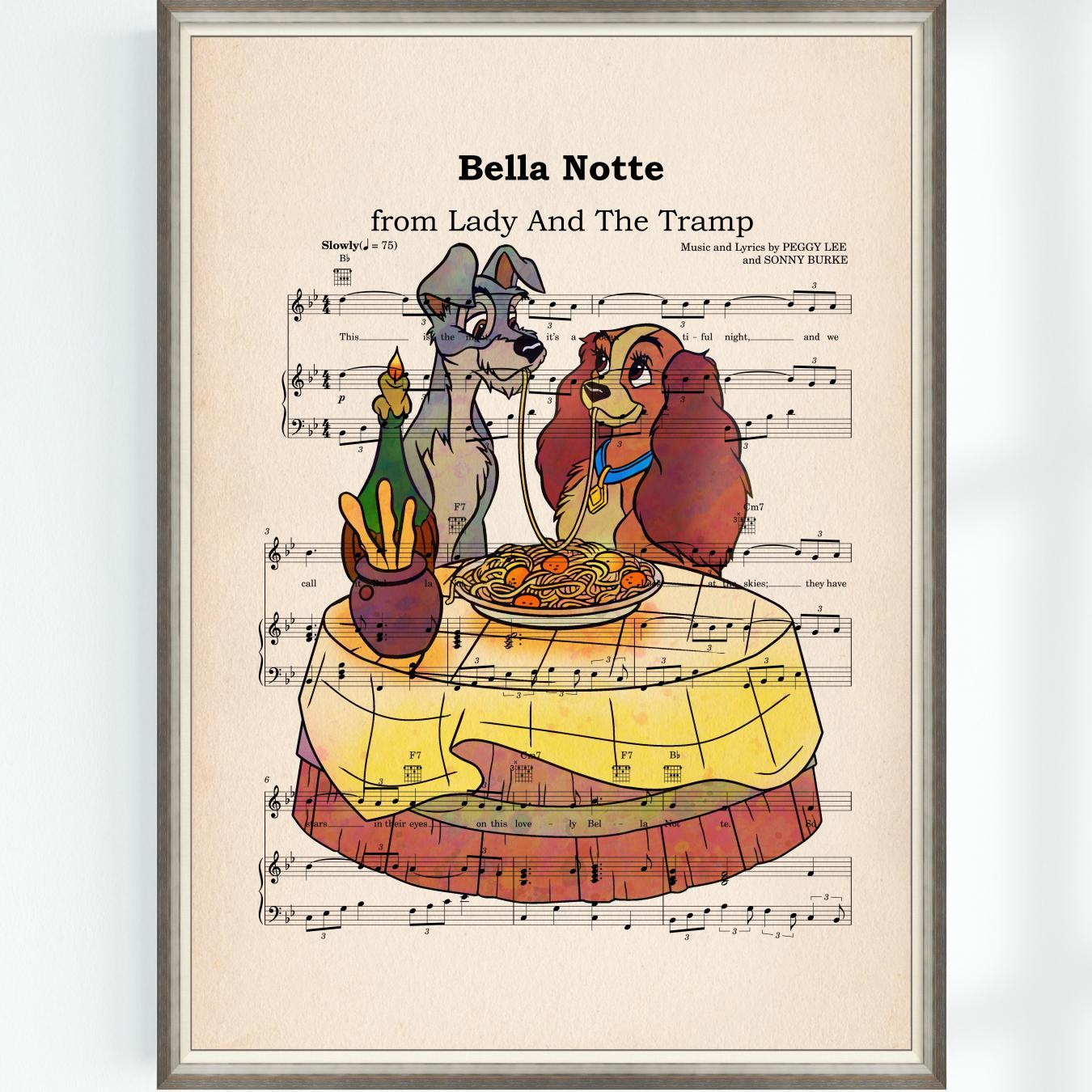 Lady And The Tramp Poster Bella Notte (This Is The Night) Sheet High School Musical Art Print Nursery Instant Digital Download