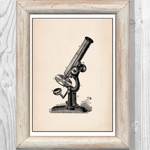 Microscope Microbiology Poster History Old Medicine Poster Science Vintage Nursery Print  Printable  Instant Digital Download