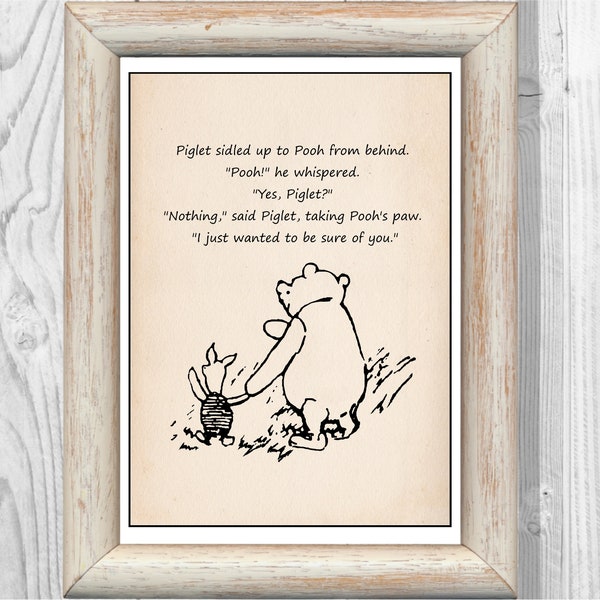 Winnie the Pooh and Piglet I Just Want to Be Sure of You Etsy