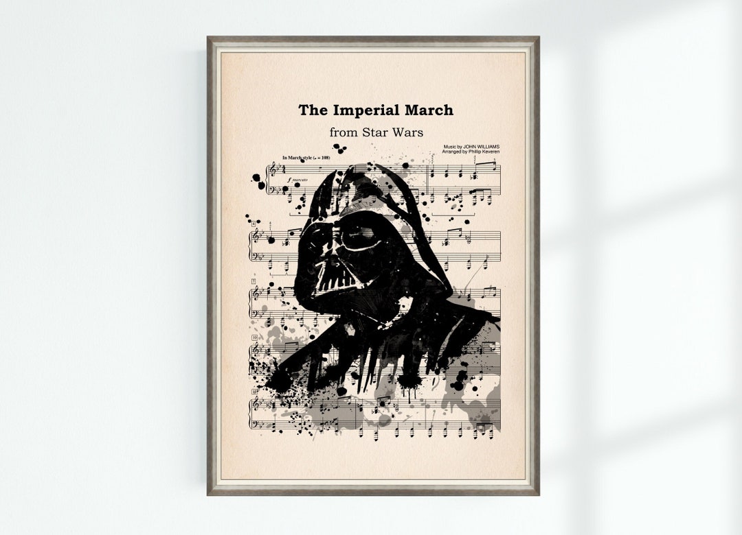 Star Wars Musical Poster Darth Vader the Imperial March Music
