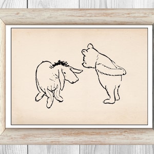 Winnie der Pooh Eeyore Vintage klassische Poster Kindergarten Druck Instant Digital Download