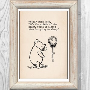 Bueno, dijo Pooh, es la mitad de la noche, que es un buen momento para .... Winnie the Pooh Cita cartel vivero Instant Digital Descargar