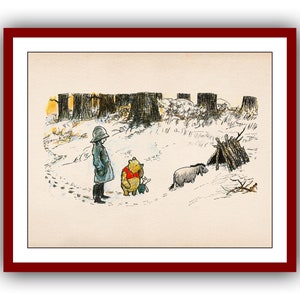 Christopher Robin Eeyore Winnie the Pooh Poster Color Vintage Classic Poster Nursery Printable Instant Digital Download