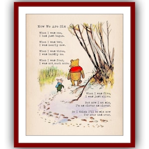 Now We Are Six A. A. Milne Poems Toen ik één was, was ik net begonnen Toen ik twee was... Winnie de Poeh-poster muurkunst kinderkamerprint 2121