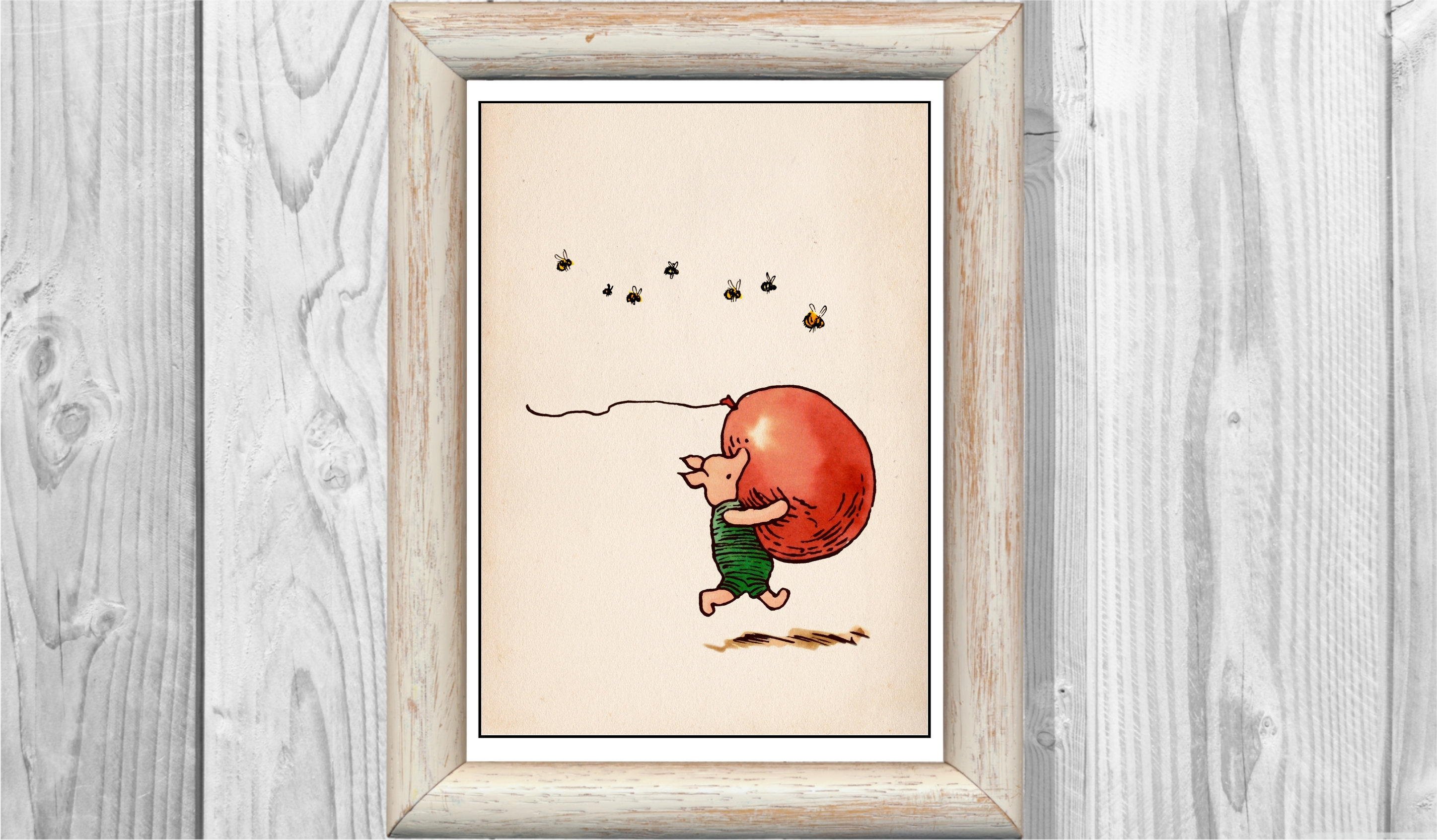 Lechón Winnie the Pooh Vintage Classic Color Poster Nursery Print ...