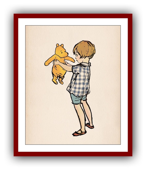 クリストファー ロビンとくまのプーさんのポスター カラー