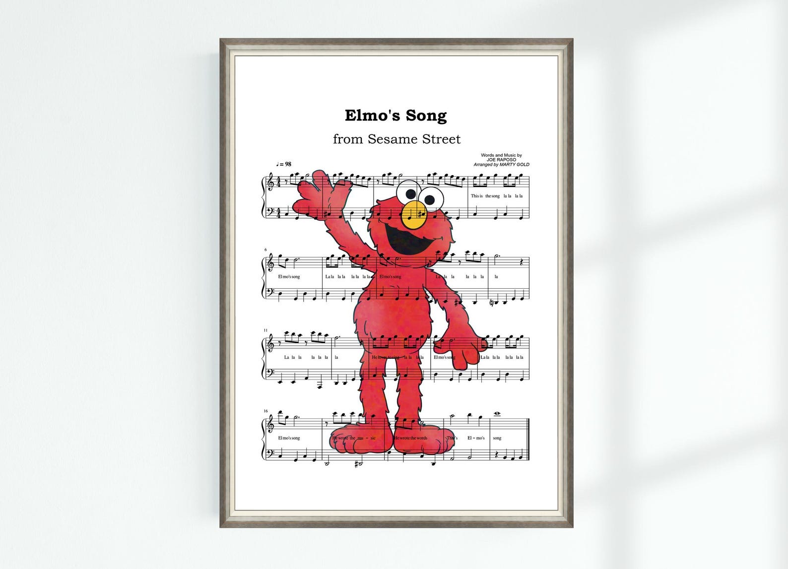 Sesame Street Poster Elmo's Song Music Sheet Musical Gift Printable ...