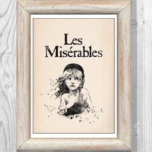 Les Misérables Musical Home Poster High School Musical Art  Print Nursery  Wall Decor Instant Digital Download
