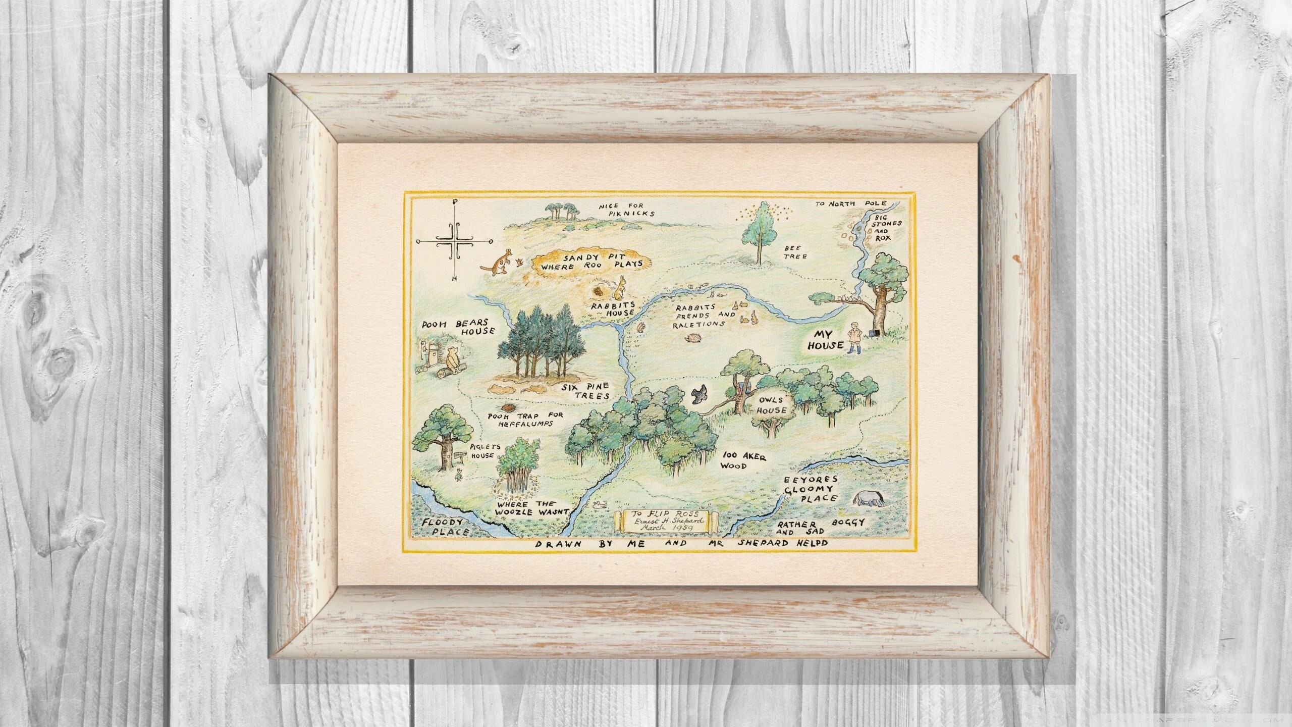 100 Acre Wood Map Winnie the Pooh Hundred Acre Wood Map