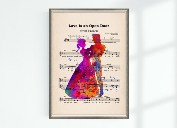 Frozen Poster Hans and Anna Love is an Open Door Music Sheet High