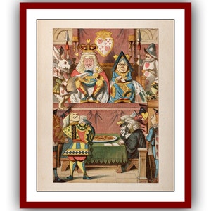 Alice in Wonderland The courtroom Poster Classic Vintage Print John Tenniel illustrations Nursery Instant Digital Download
