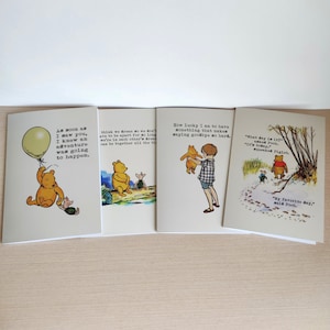 Set di 4 biglietti con citazioni di Winnie The Pooh Confezione multipla di biglietti Winnie The Pooh Confezione multipla con buste Biglietti regalo con note vuote