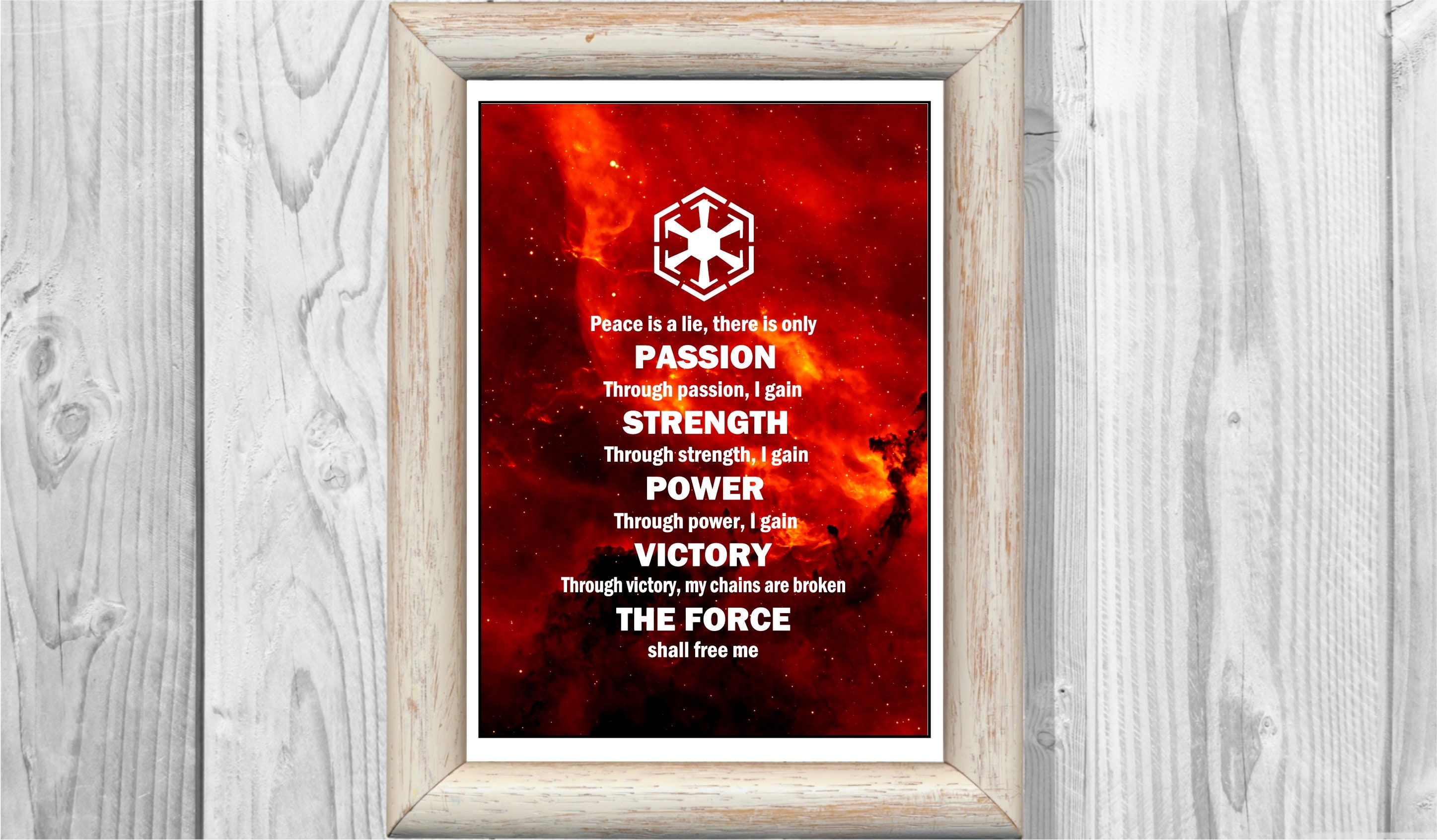 強さの誇示/Show of Strength cf 英語 Star Wars Set of 2 Jedi Code Sith Code Print Space Poster Star