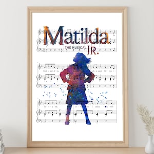 Póster musical de Matilda de High School Musical, decoración del hogar, impresión artística para guardería, descarga digital instantánea.