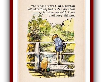 El mundo entero es una serie de milagros, pero estamos tan acostumbrados a ellos... Winnie the Pooh Cita de Hans Christian Anderson Descarga digital instantánea