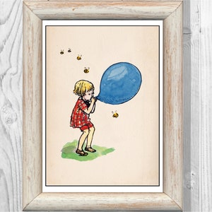 Christopher Robin Winnie the Pooh Vintage Classic Poster Nursery Print Instant Digital Download