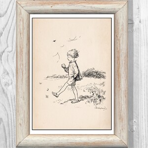 Christopher Robin Print Winnie the Pooh Vintage Classic Poster Nursery Print Instant Digital Download