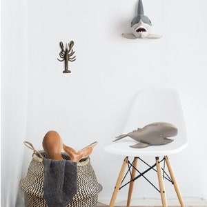 Leather Handmade Medium Grey Sperm Whale, Sea Creatures Home Decoration, Room Decor, stuffed animal image 7
