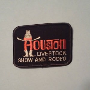 Houston Livestock Show and Rodeo HLSR Brown Orange Embroidered Old School Patch - Vintage