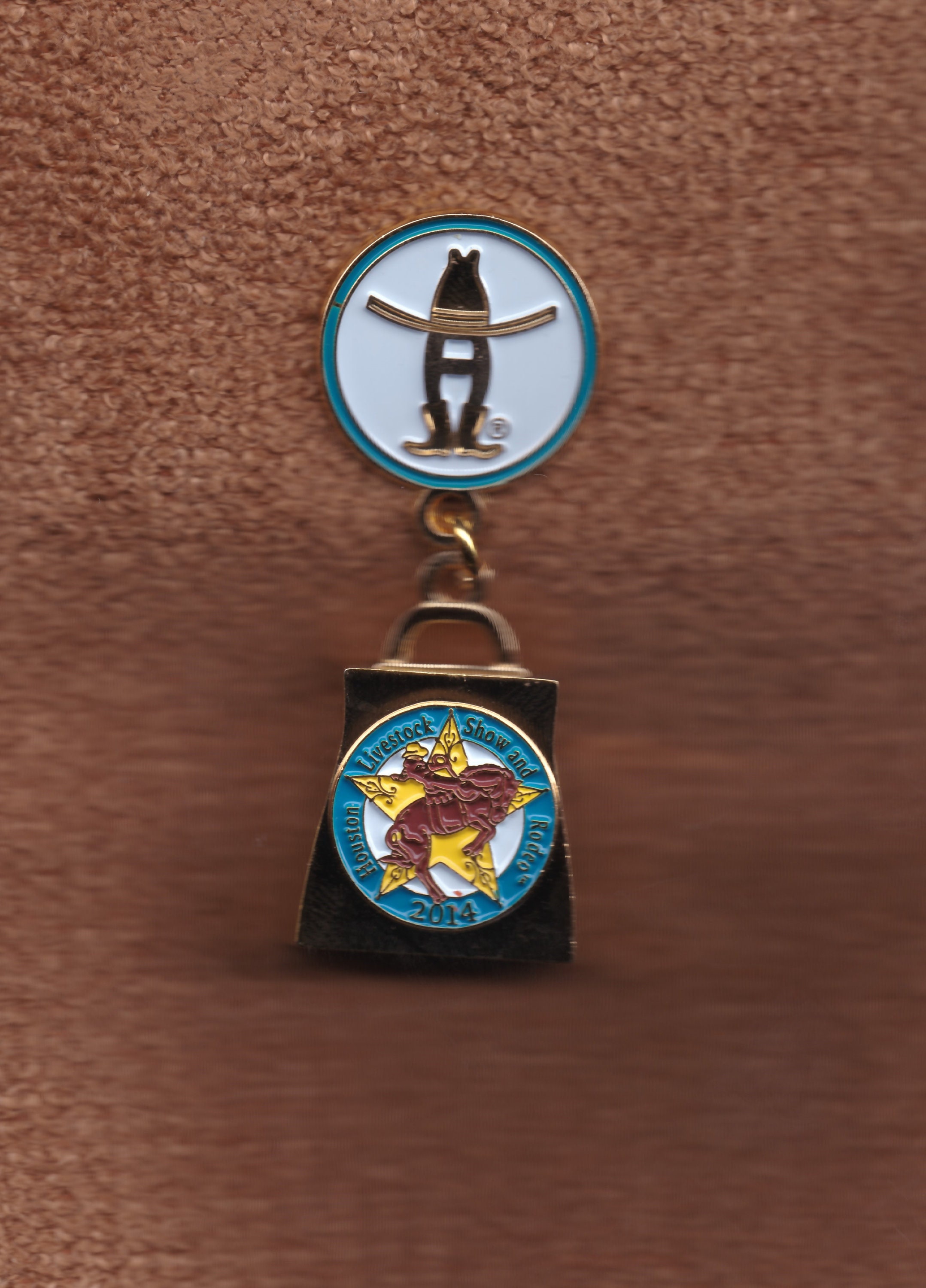 Houston Rodeo HLSR 2014 Annual Bell Lapel Hat Pin Houston Livestock