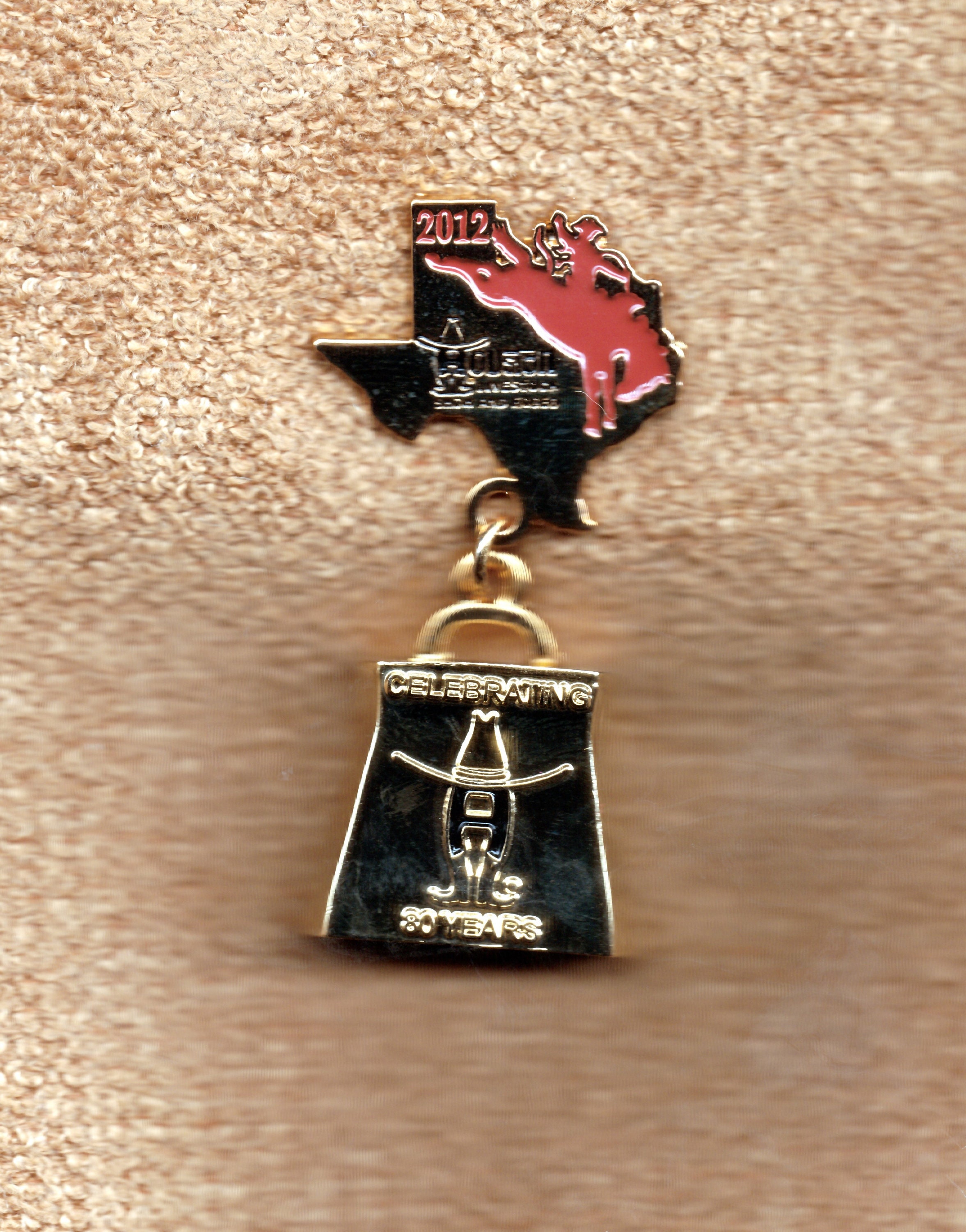 Houston Rodeo HLSR 2012 80 Year Pin Annual Bell Lapel Hat Pin Houston