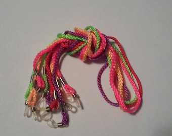 Sunglass - Eyeglass Necklace Holder Strap Nylon Random Assorted Colors Lot of 5
